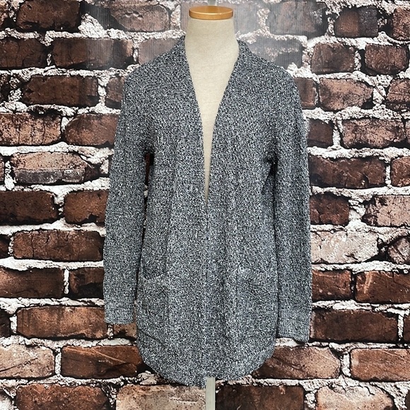 Caslon Cardigan Sweater Open Front Knit Gray Variegated Size X Small XS - Picture 5 of 16